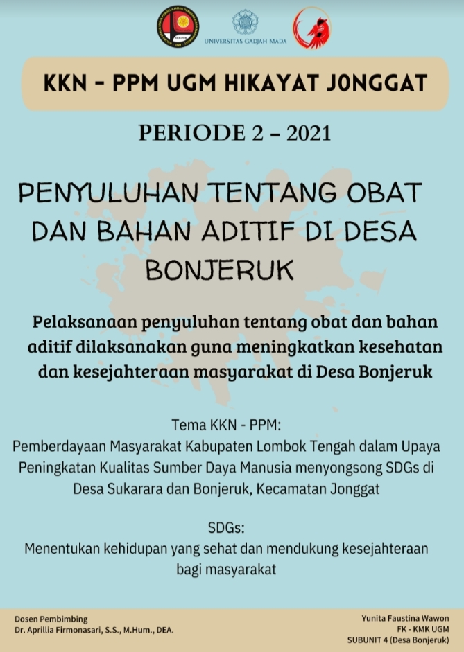 Penyuluhan tentang Obat dan Bahan Aditif Booklet