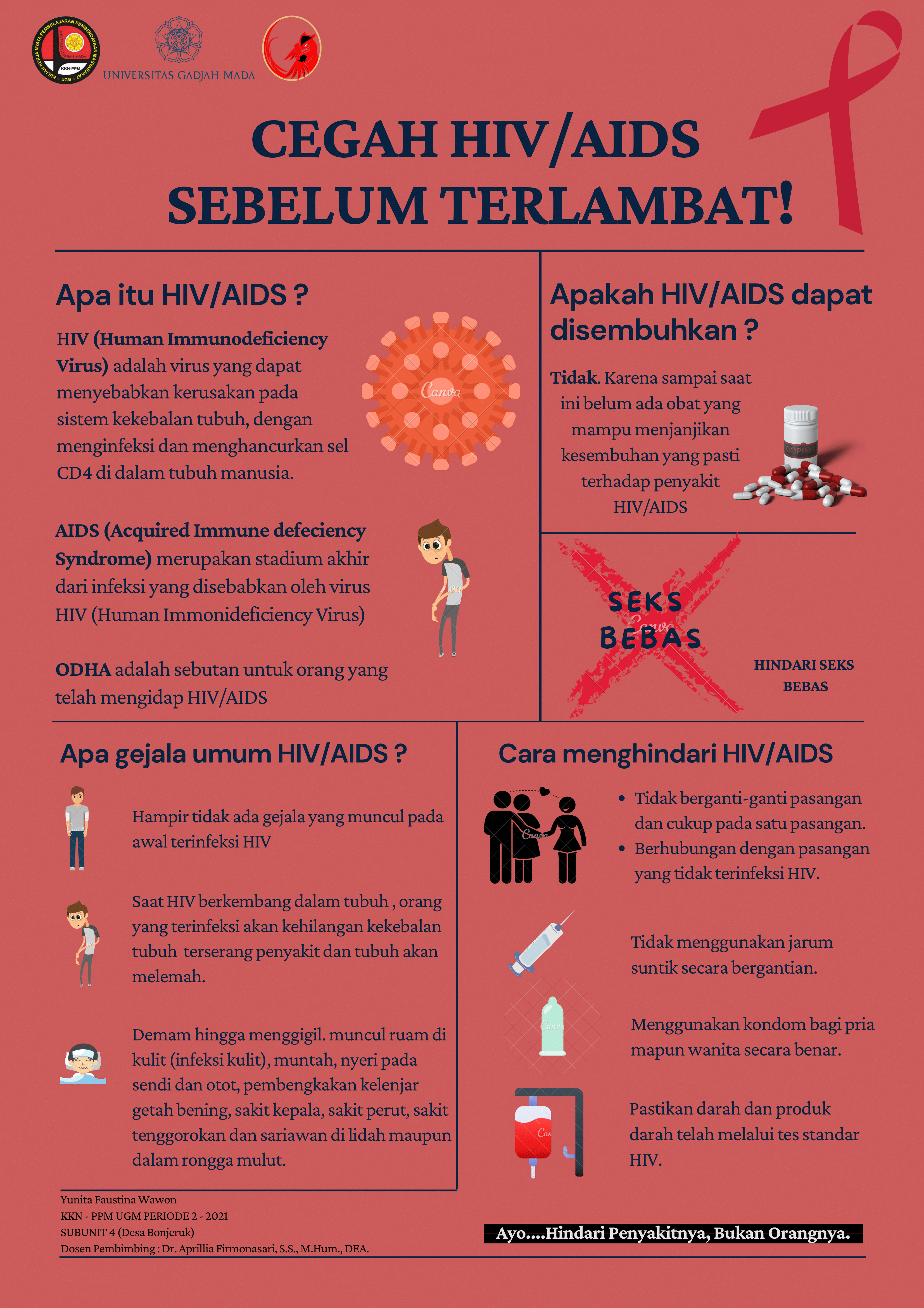 Penyuluhan tentang HIV/AIDS Poster Pokok Tema.